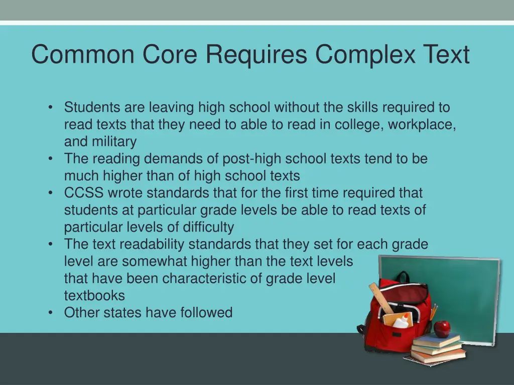 common core requires complex text