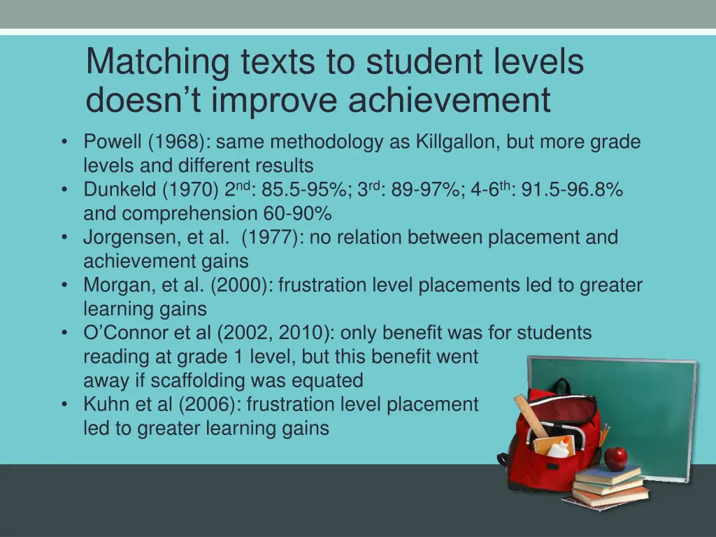 matching texts to student levels doesn t improve