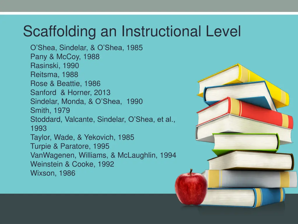 scaffolding an instructional level o shea