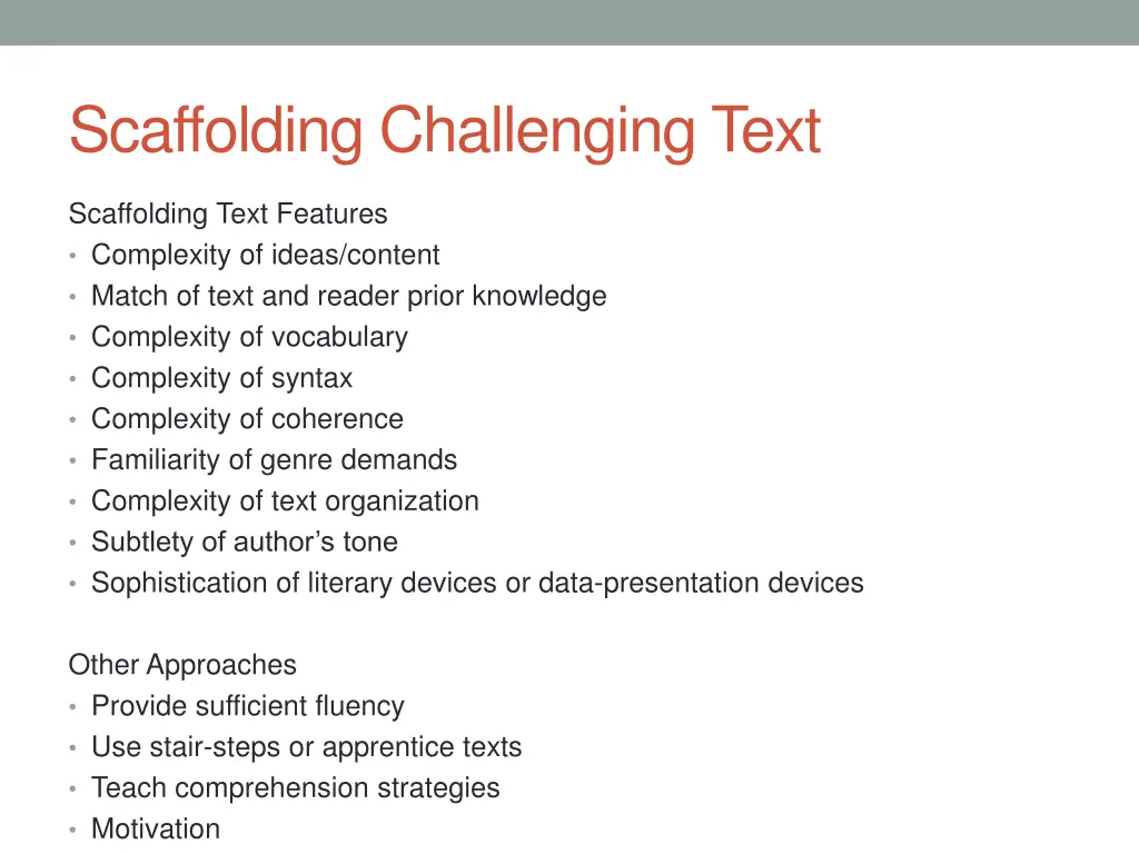 scaffolding challenging text