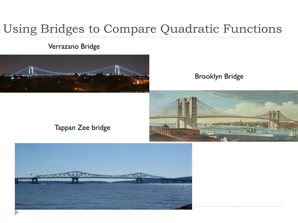 using bridges to compare quadratic functions