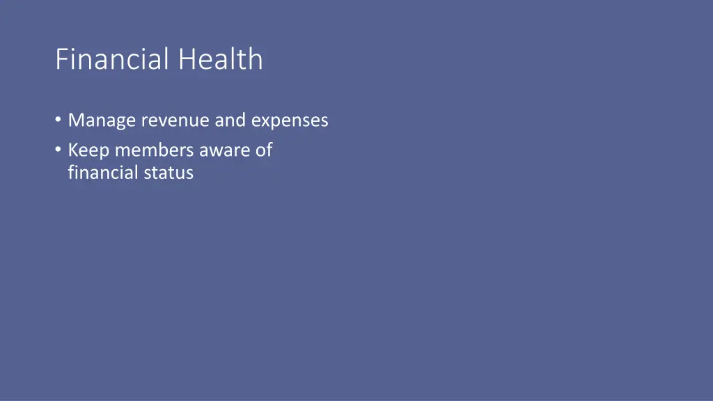 financial health
