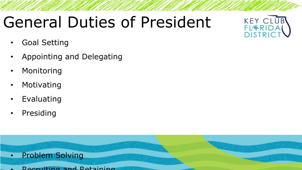 general duties of president