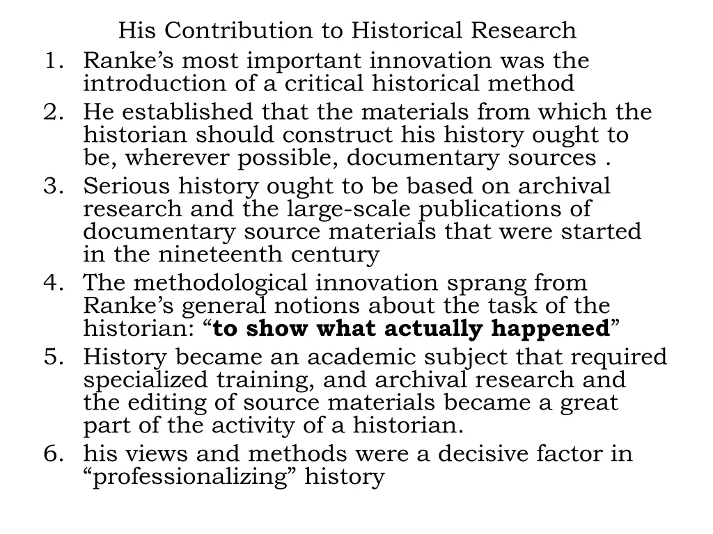 his contribution to historical research 1 ranke