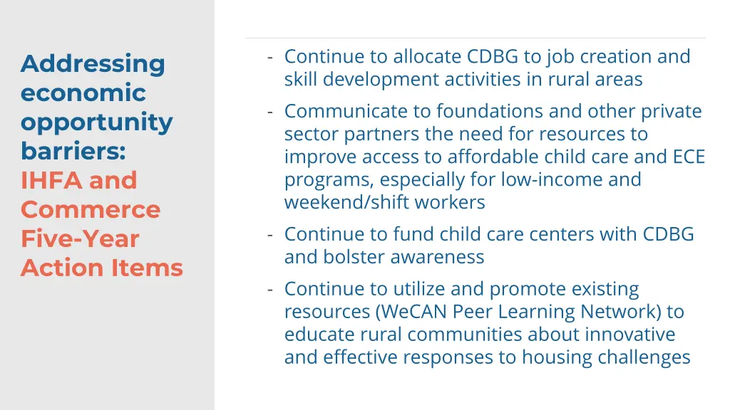 continue to allocate cdbg to job creation
