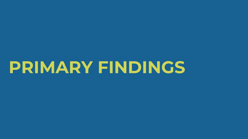 primary findings