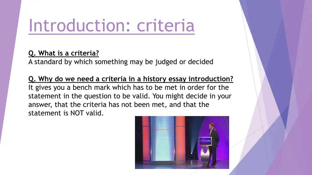 introduction criteria