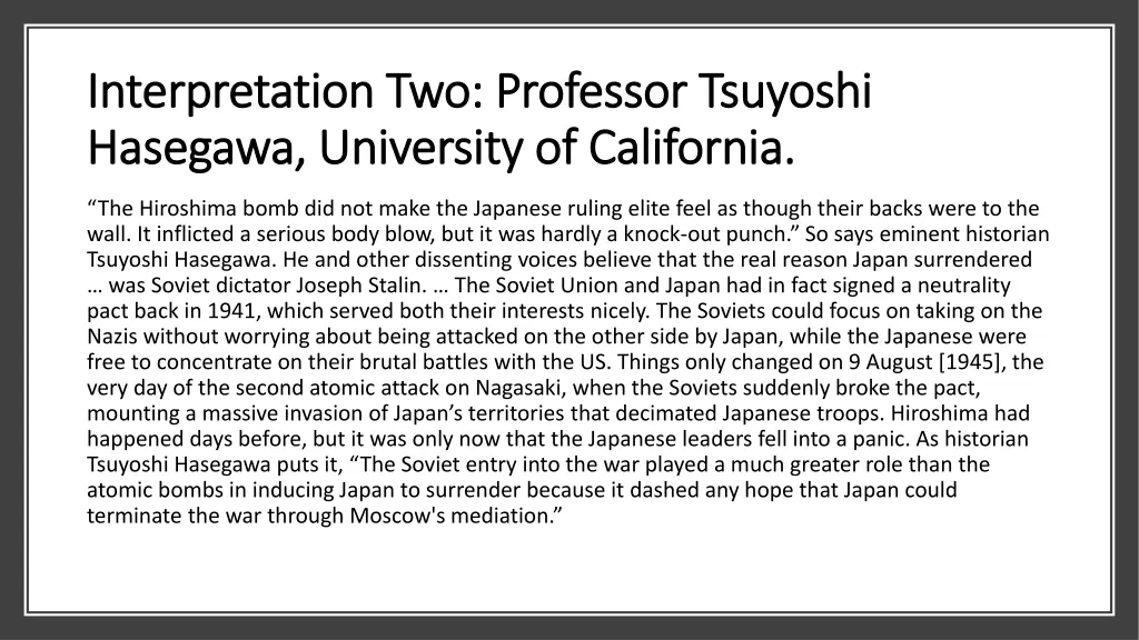 interpretation two professor tsuyoshi