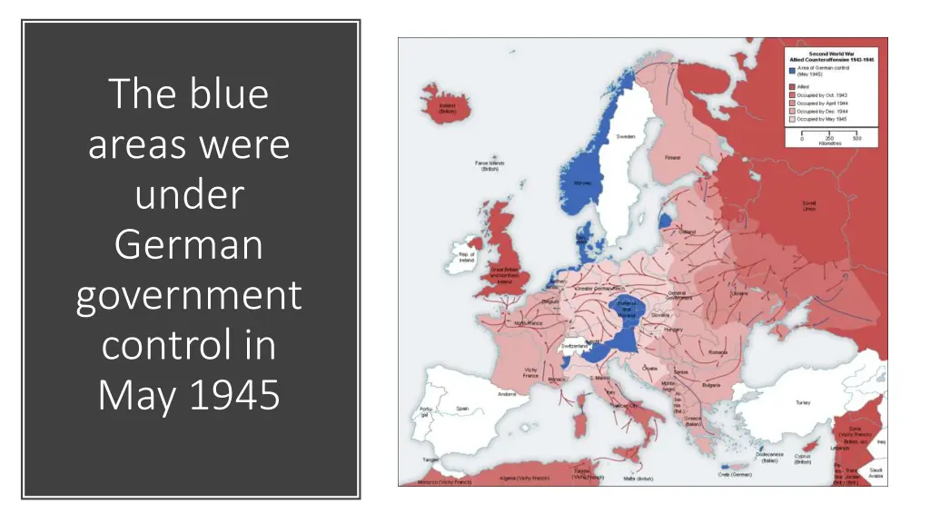 the blue areas were under german government