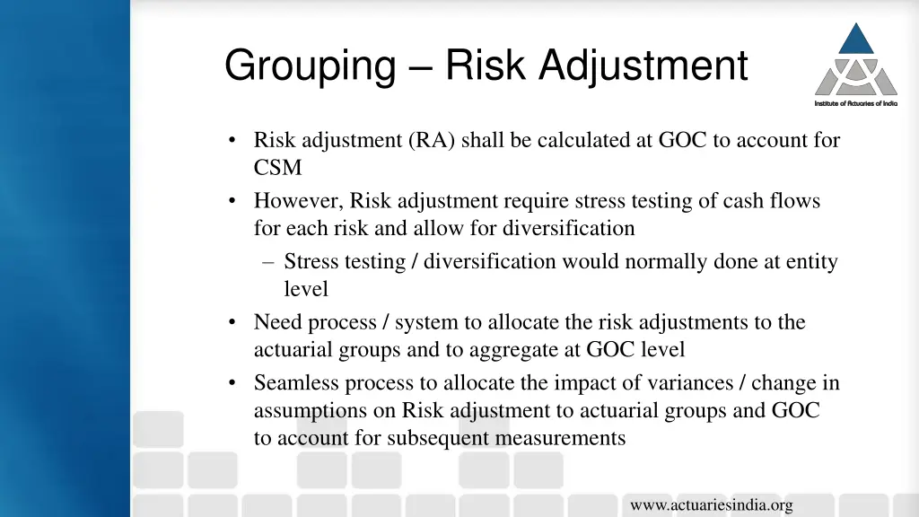 grouping risk adjustment