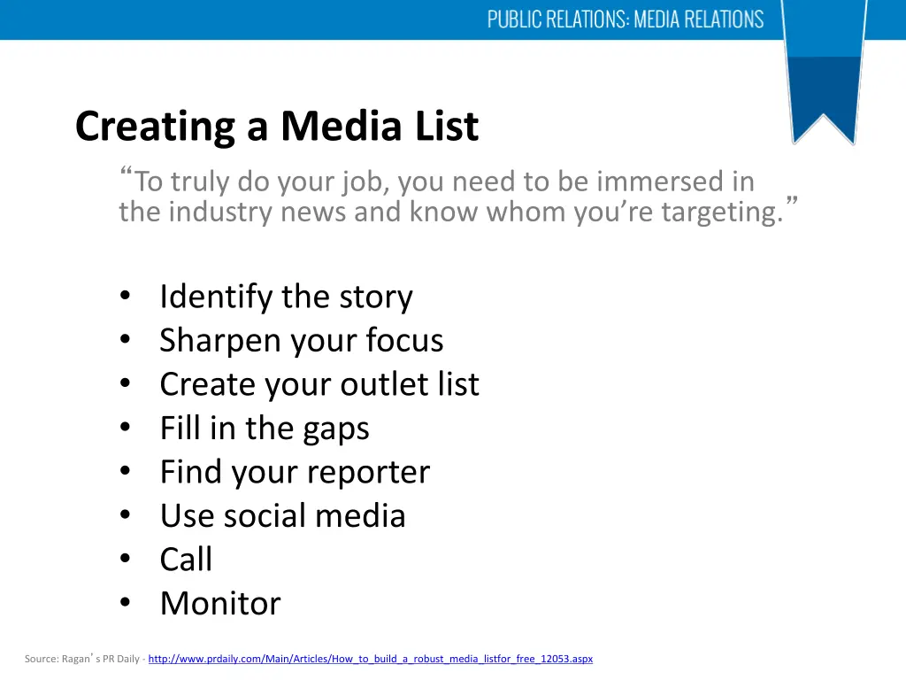 creating a media list to truly do your