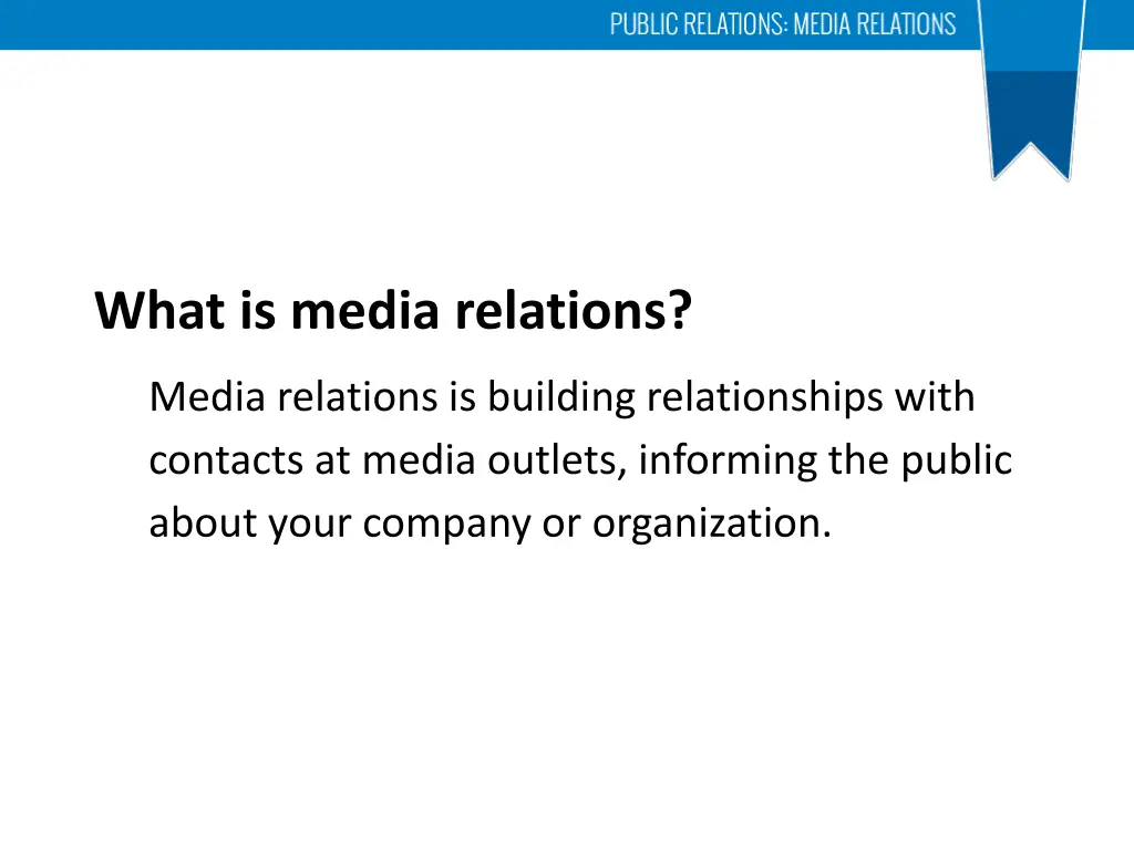 what is media relations