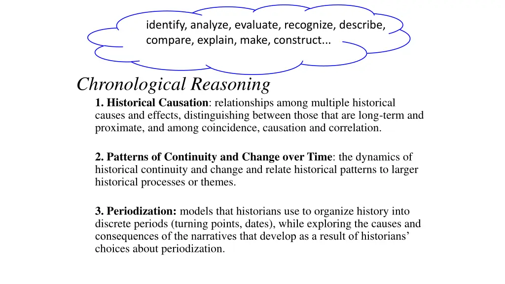 identify analyze evaluate recognize describe