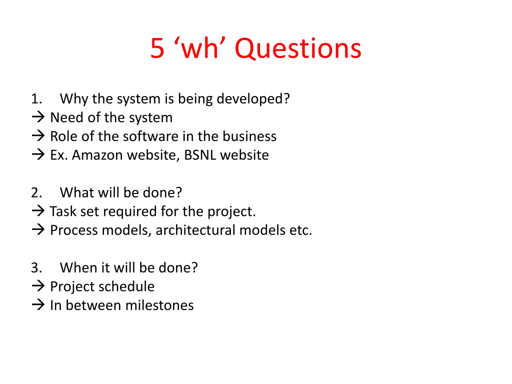 5 wh questions