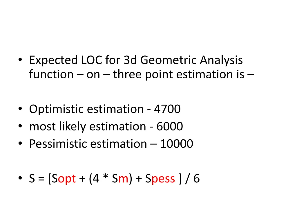 expected loc for 3d geometric analysis function