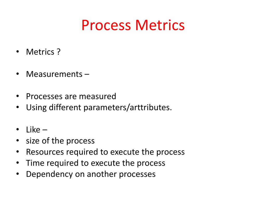 process metrics