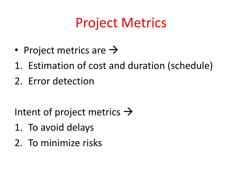 project metrics