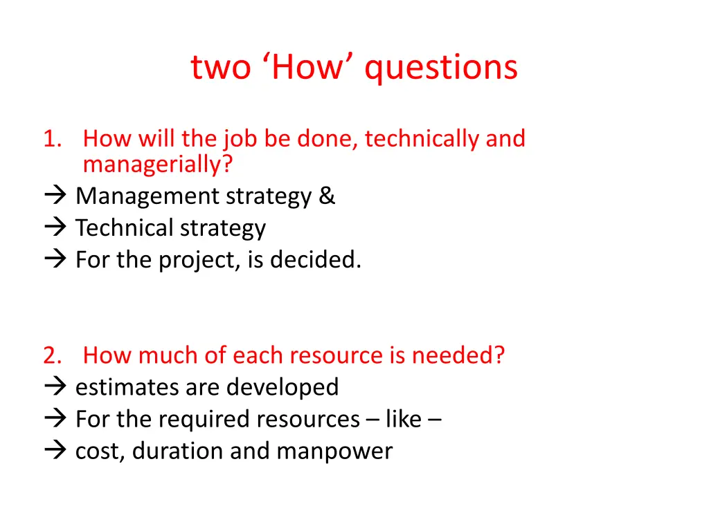 two how questions