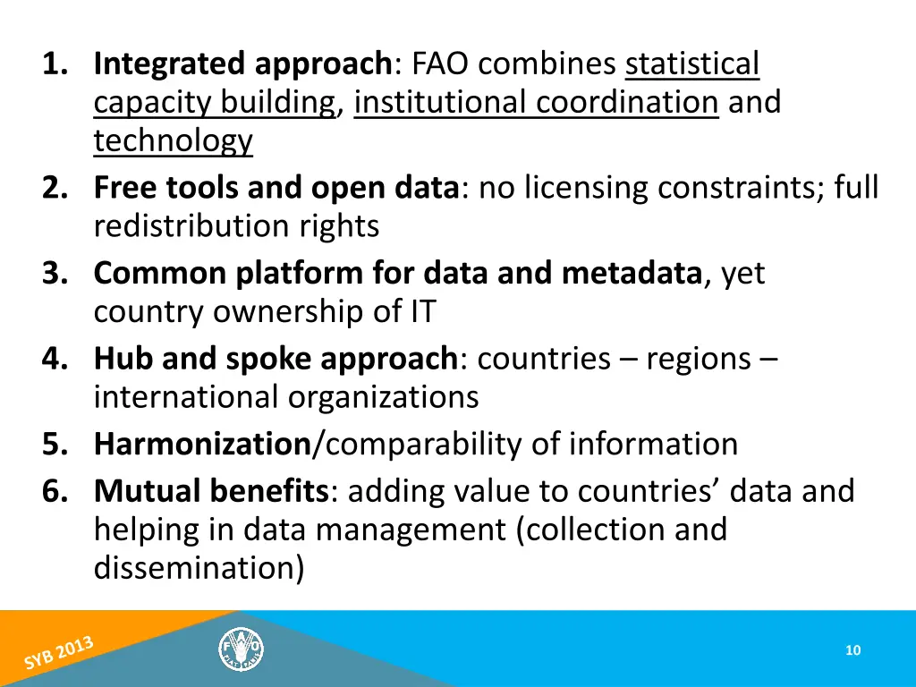 1 integrated approach fao combines statistical