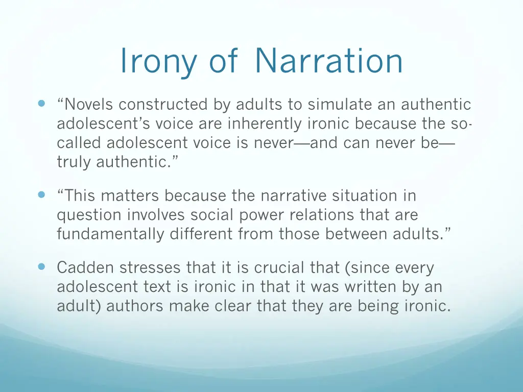 irony of narration