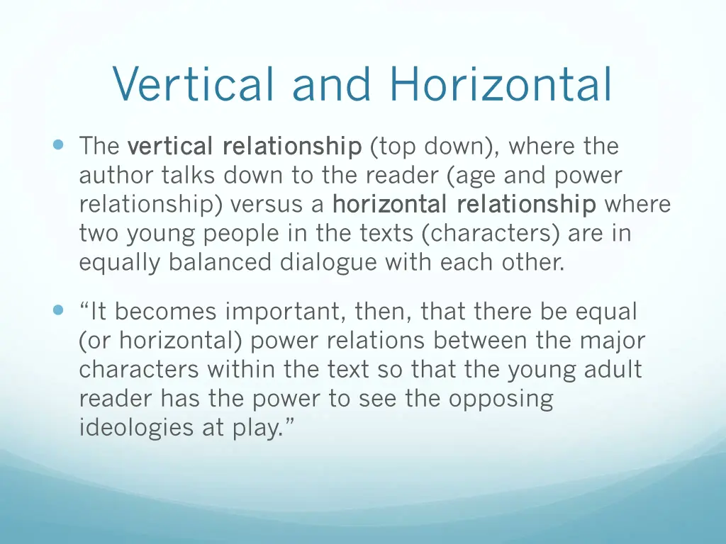 vertical and horizontal