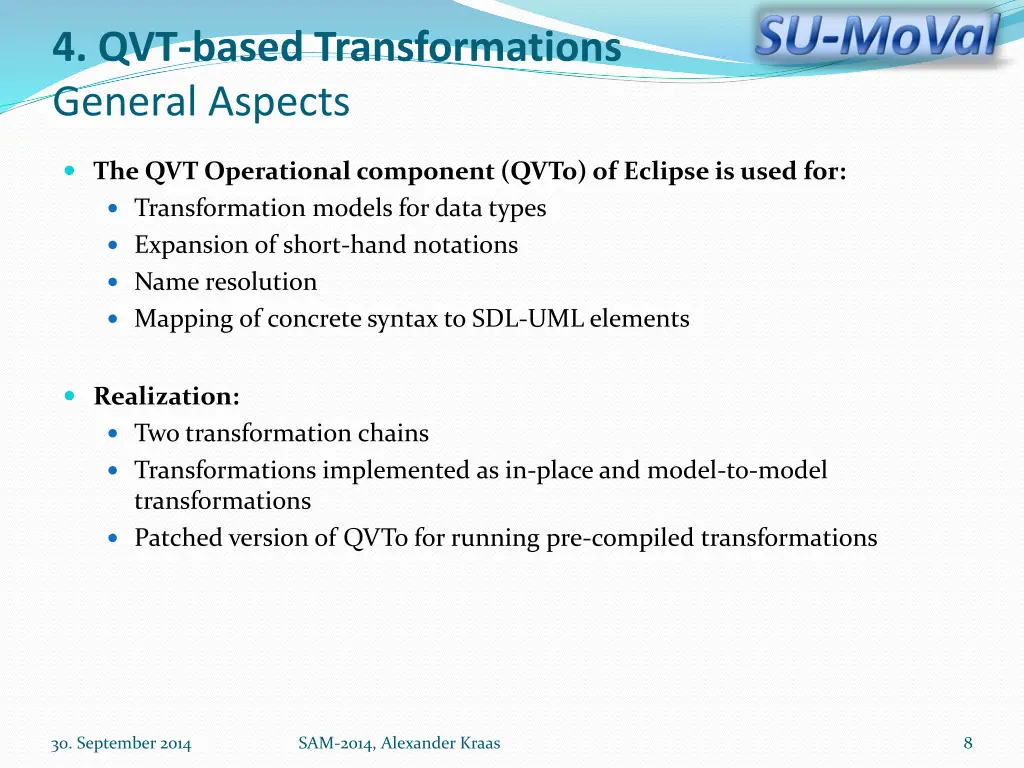 4 qvt based transformations general aspects