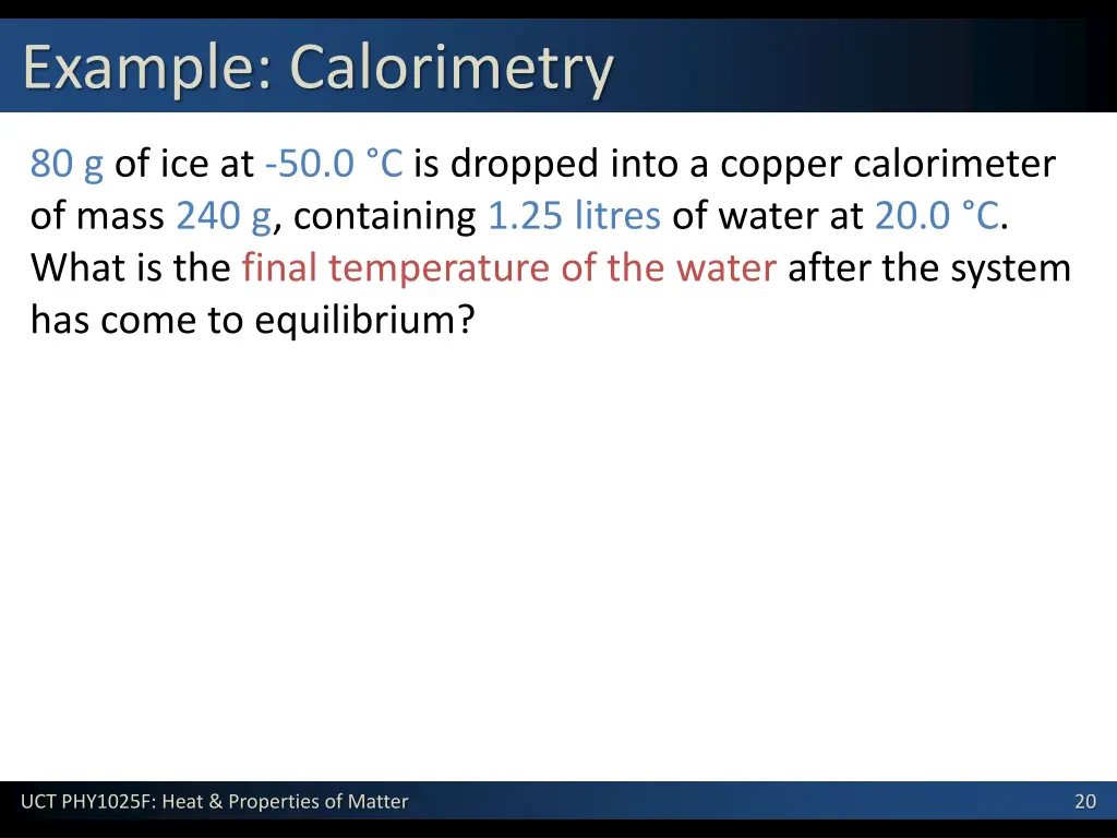 example calorimetry 1