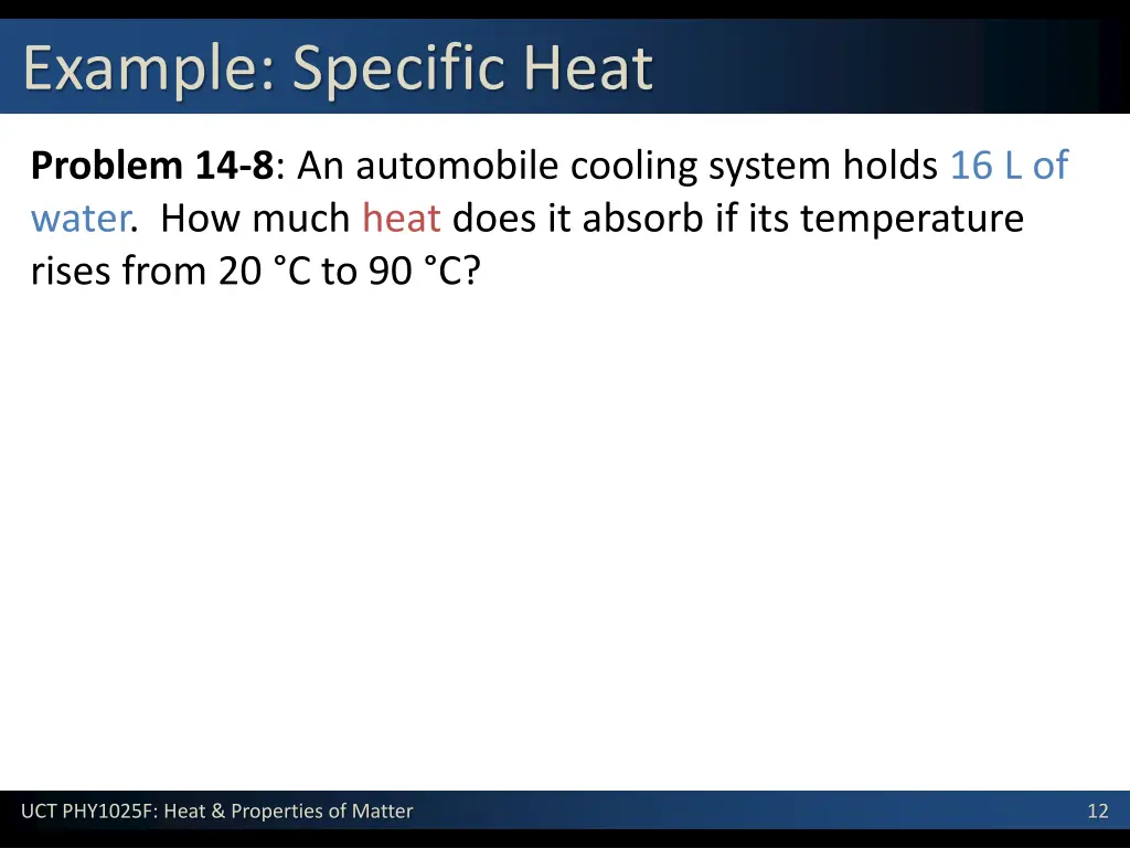 example specific heat