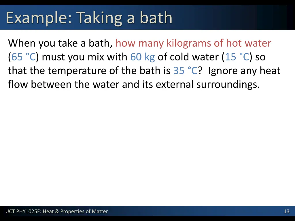 example taking a bath