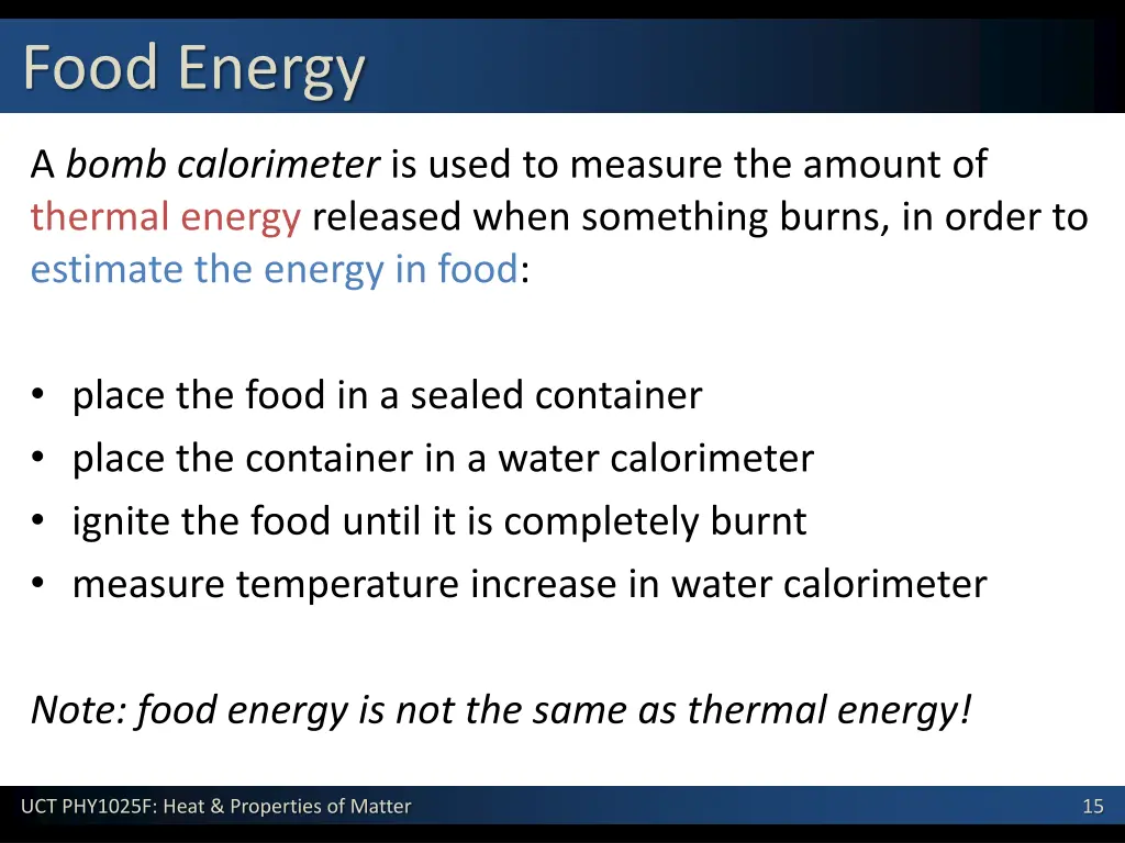 food energy