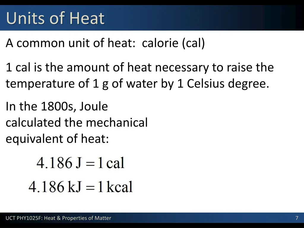 units of heat