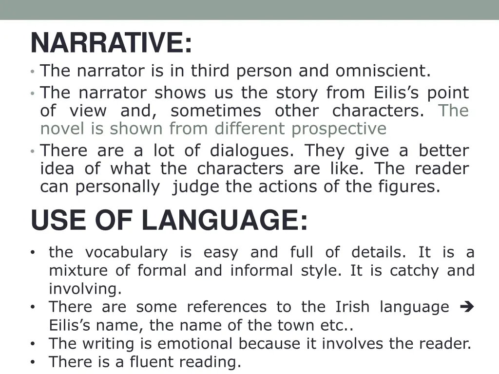 narrative the narrator is in third person