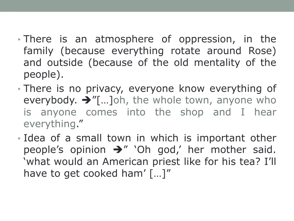 there is an atmosphere of oppression