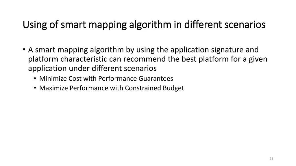 using of smart mapping algorithm in using