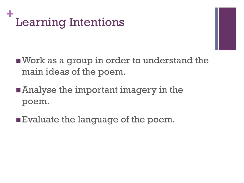 learning intentions
