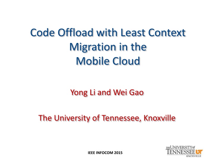 code offload with least context migration