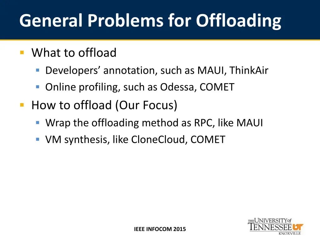 general problems for offloading