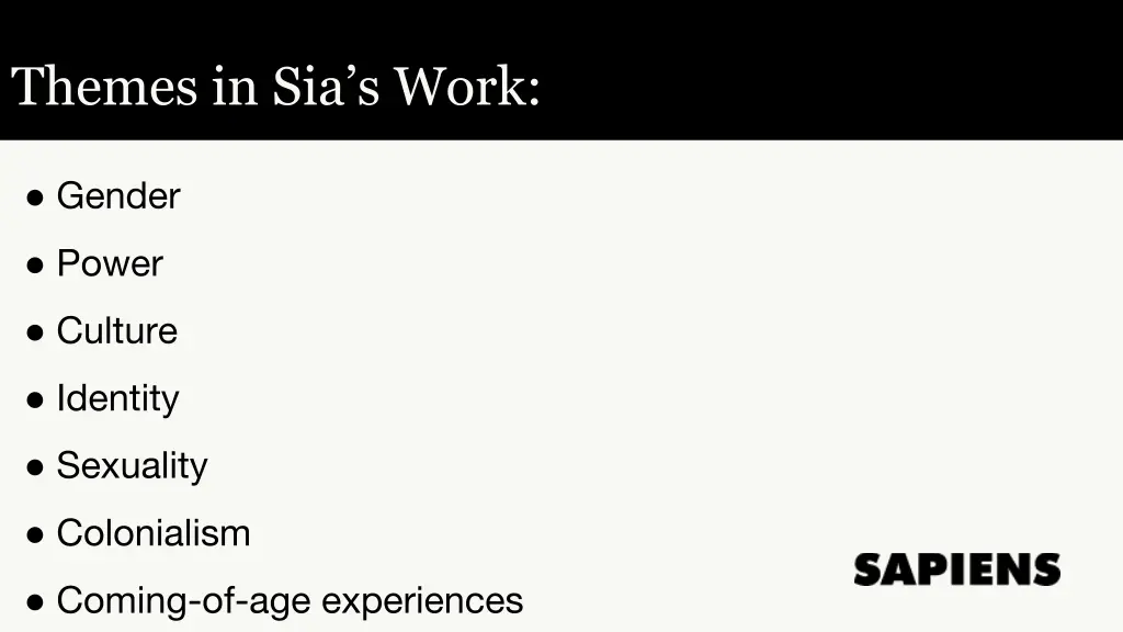 themes in sia s work
