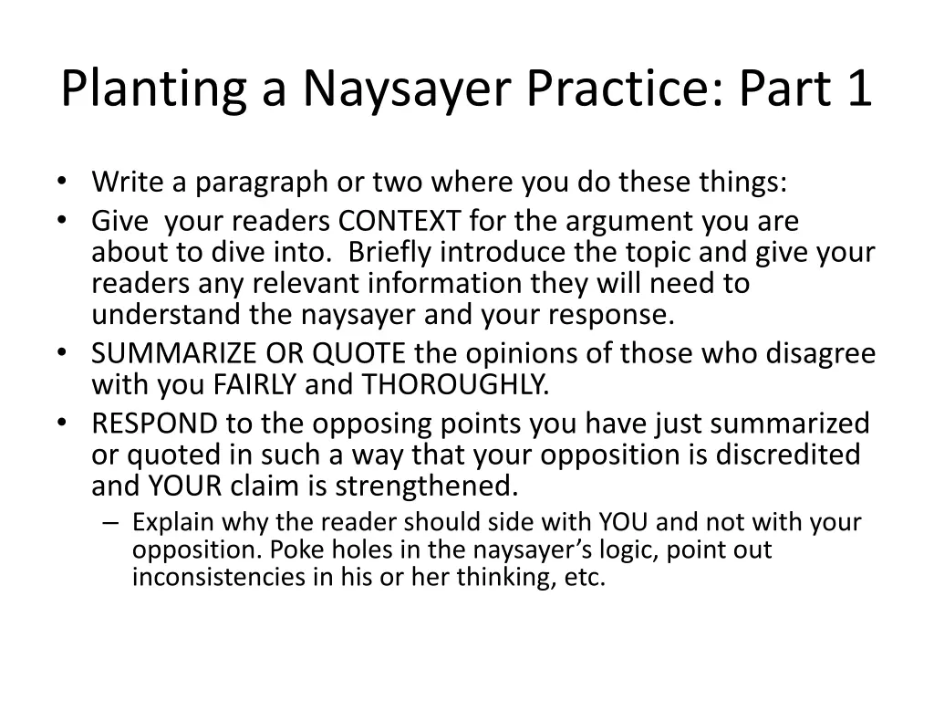 planting a naysayer practice part 1 1
