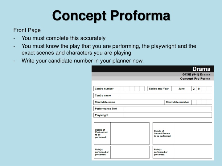 concept proforma