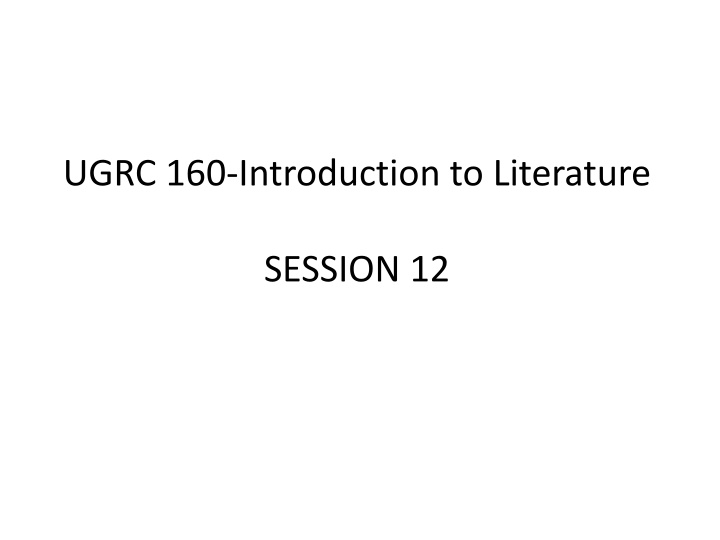 ugrc 160 introduction to literature