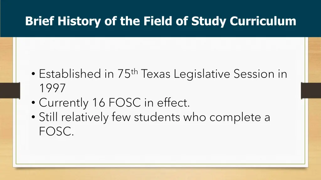 brief history of the field of study curriculum