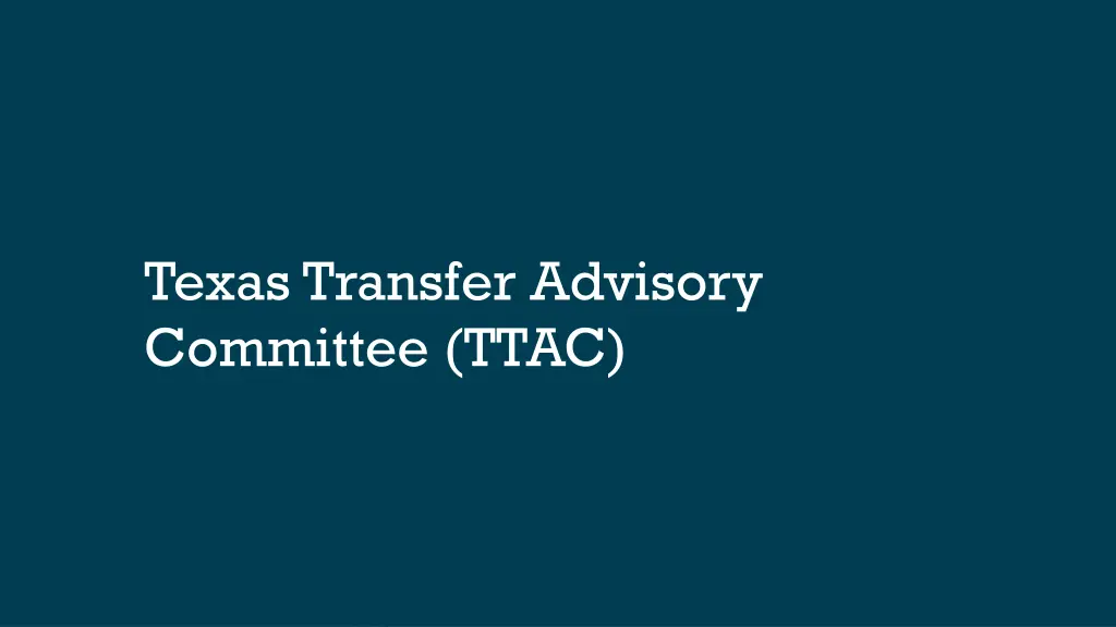 texas transfer advisory committee ttac