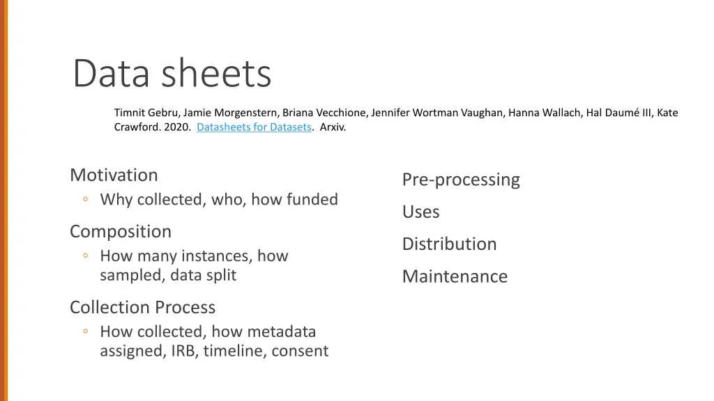data sheets