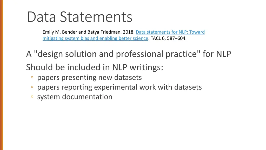 data statements