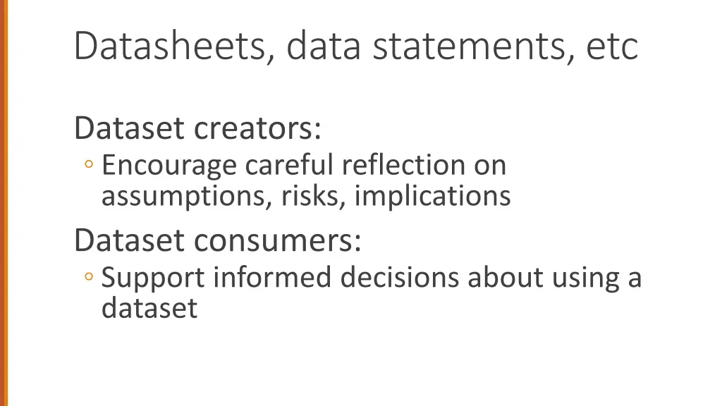 datasheets data statements etc