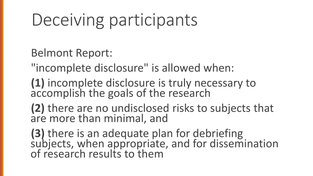 deceiving participants