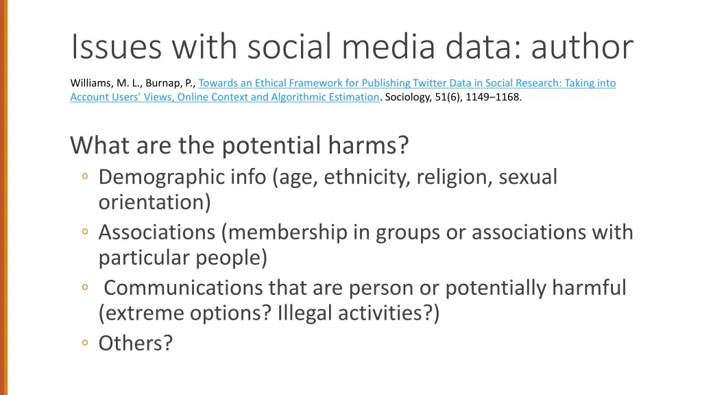 issues with social media data author 1