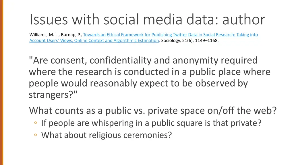 issues with social media data author