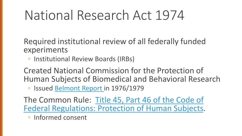 national research act 1974